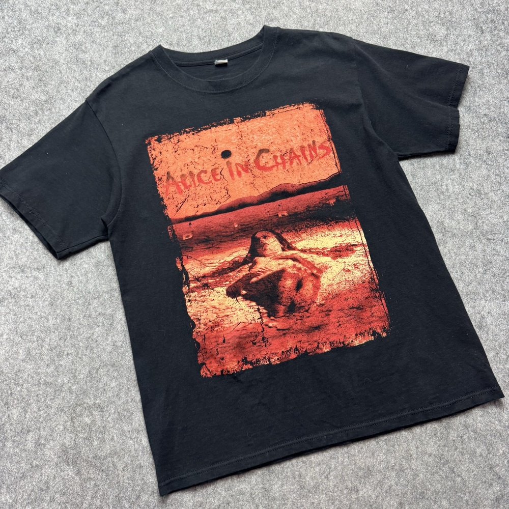 Vintage Alice In Chains Dirt Mens L Black Band Graphic Tee Grunge Y2K Rock Shirt